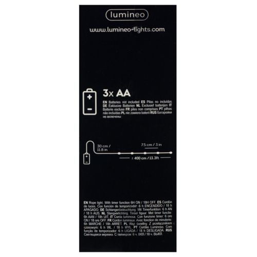 položky Mikro LED svetelná reťaz s káblom, vnútorná, teplá biela, 390 cm