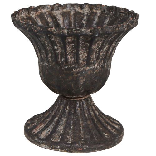 Floristik24 Mini dekoračný pohár vintage metal čierna hrdza Ø8cm V8,5cm 2ks