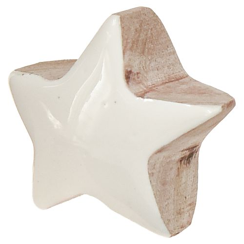 Floristik24 Mini hviezdičky Biele mangové drevo Drevená hviezdička Dekorácia Ø3cm 9 ks