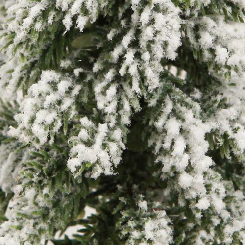 Floristik24 Mini vianočný stromček drevený podstavec zelený biely Ø8cm H18cm 3ks