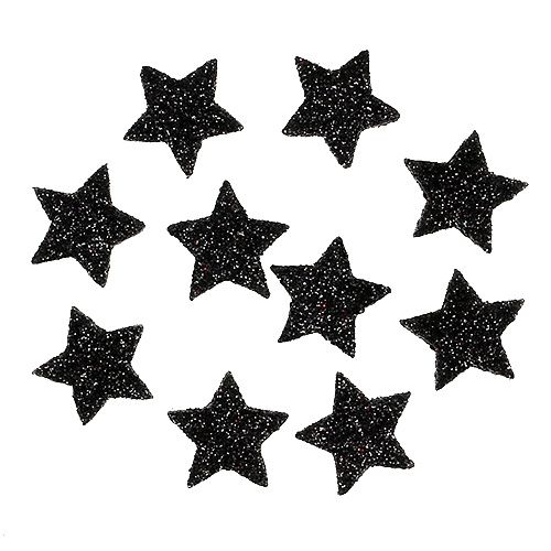 položky Mini trblietavá hviezda čierna 2,5 cm 96 kusov
