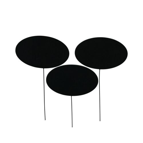 položky Mini tabuľová čierna oválna kovová zástrčka 7,5 x 4,5 cm 12ks