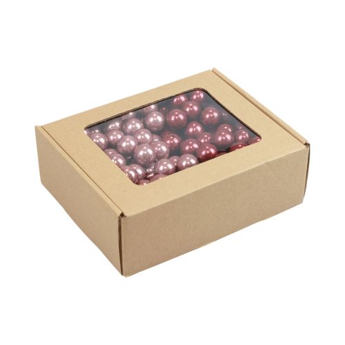 položky Mini vianočné gule drôtené sklo bordovoružové Ø2cm 140ks