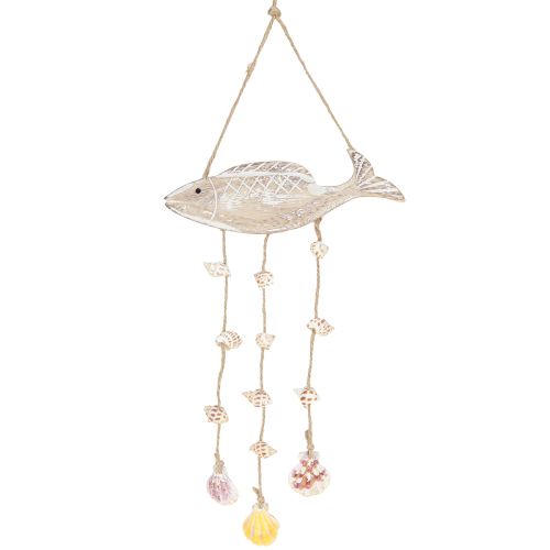 položky Mobilné námorné drevené mušle na ryby Natural White L20cm 2ks