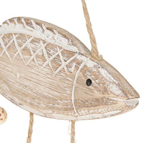 položky Mobilné námorné drevené mušle na ryby Natural White L20cm 2ks