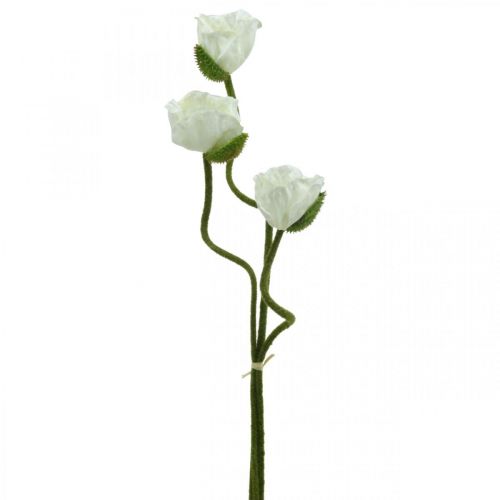 Floristik24 Umelý kvet Umelý mak Kukurica Ruža biela L55/60/70cm Sada 3 ks