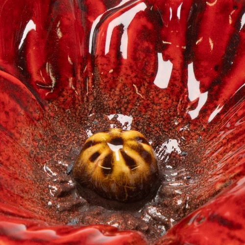 položky Keramický záhradný kolík s makom, nezvyčajný dizajn do záhonov, 52 cm, 2 kusy