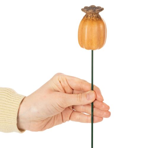 položky Záhradný kolík s makom - dekoratívny prvok na záhradnú dekoráciu a DIY projekty - 41 cm, 4 kusy -