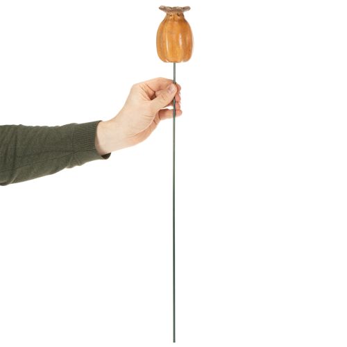 položky Záhradný kolík s makom v tvare struku pre štýlový záhradný dizajn, kvetinový záhon alebo balkón, 60 cm, 2 kusy