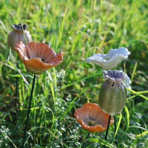 položky Dekoratívny kolík z makových semienok pre sezónnu záhradnú eleganciu alebo zvýraznenie balkóna, 41 cm, 4 kusy