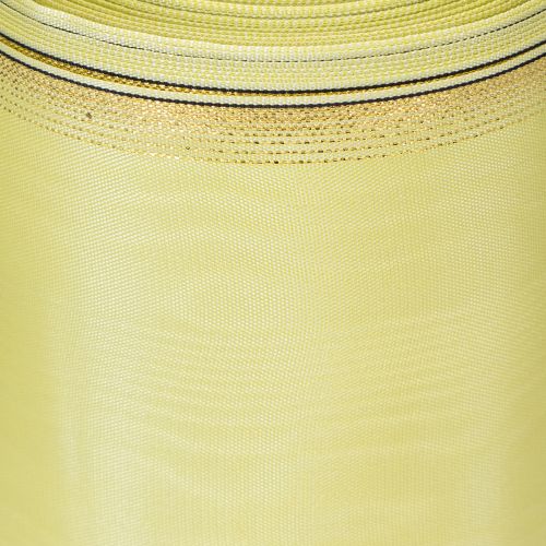 položky Moaré stuha na veniec 150 mm 25 m vo svetlozelenej farbe so zlatým okrajom na floristiku a dekorácie