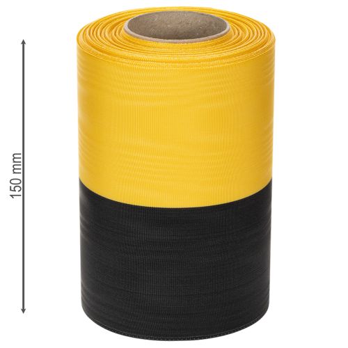 položky Moaré veniec stuha 150 mm žlto-čierna - smútočná stuha, šerpa, dekorácia, klubová stuha - 25 m rolka