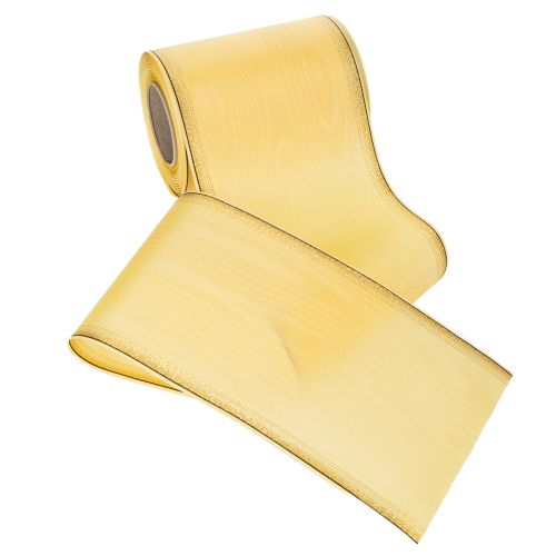 položky Moaré veniec, žltá so zlatým lemom, 125 mm x 25 m - Vysokokvalitná smútočná stuha, ozdobná stuha, mašľová stuha