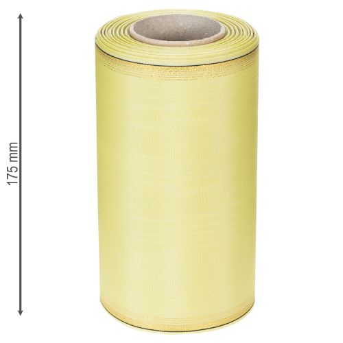 položky Moaré stuha na veniec, svetlozelená so zlatým okrajom, 175 mm x 25 m, vysoko kvalitná dekorácia pre floristiku