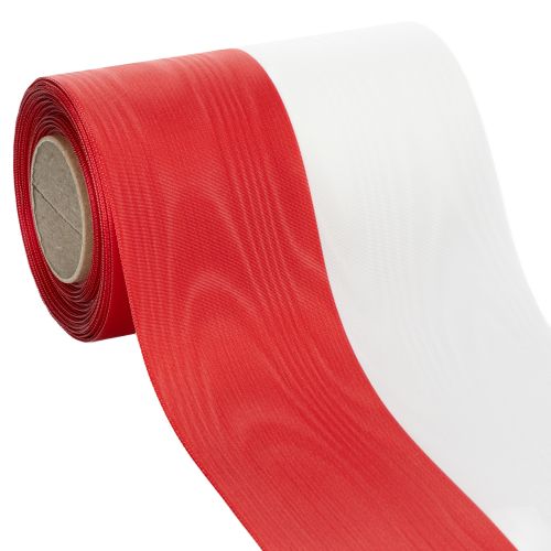 položky Moaré veniec, smútočná stuha bielo-červená, ozdobná stuha 150 mm, pamätná stuha smútočná ľalia, acetátový taft 25 m