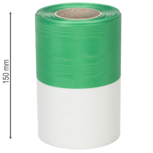položky Moaré stuha na veniec zeleno-biela 150 mm, ozdobná stuha, mašľová stuha, taftová kvalita 25 m