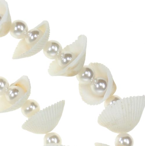 položky Mušľová girlanda s perličkami biela 100cm