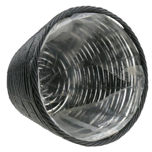 Floristik24 Črepník ratanový vzhľad antracit Ø30cm V24cm