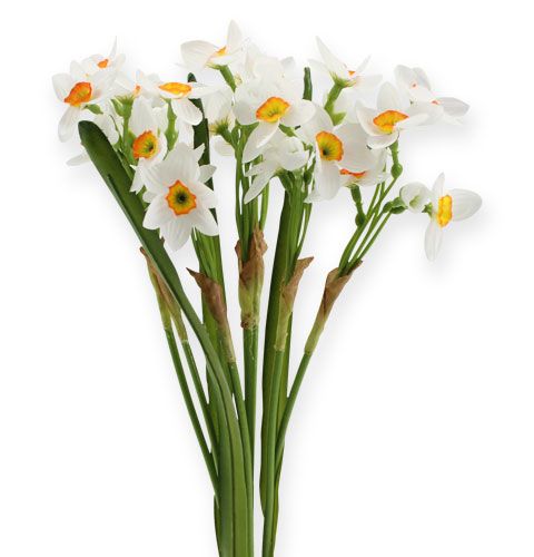 Floristik24 Kytica narcisov v bielej farbe 35cm 3ks