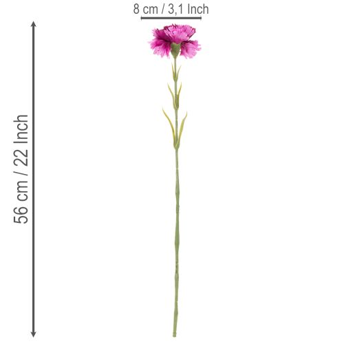 Umelý klinček, dvojfarebný, dlhá stonka 56 cm, kytica 8 kusov | Floristik24.sk
