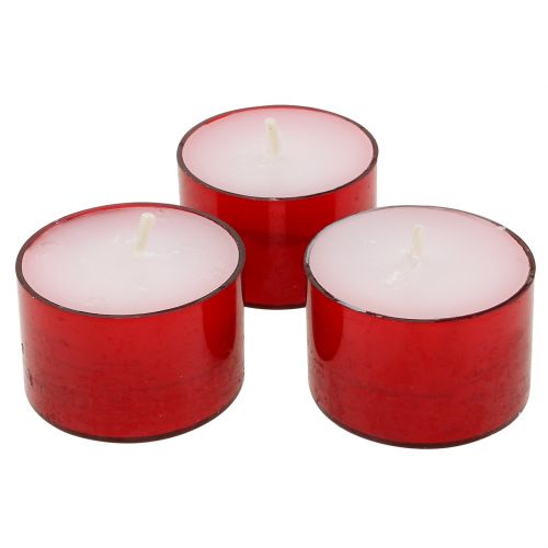 Floristik24 Colorlights čajové sviečky červené 40ks