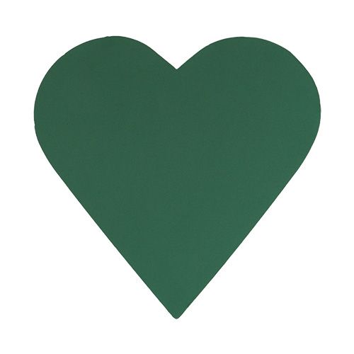 Floristik24 Kvetinové penové srdce 3D penové zelené 38cm x 37cm x 8cm 2 kusy