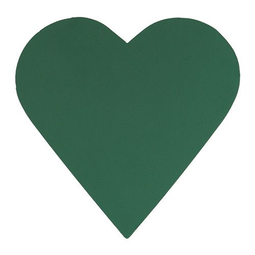 Kvetinové penové srdce zásuvný materiál zelená 46cm x 45cm 2ks