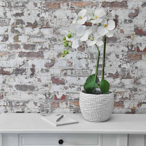 položky Kvetináč Betónový biely Vintage kvetináč Biely plást V17,5 cm Ø18,5 cm