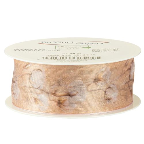 položky Organzová stuha bavlnené kvety dekoračná stuha ružová 40mm 15m