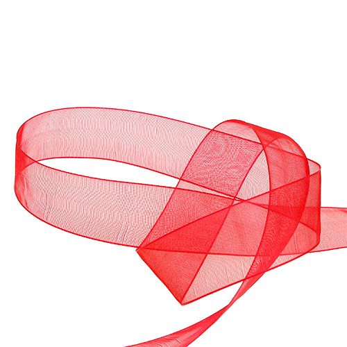 položky Organzová stuha s okrajom 2,5cm 50m červená