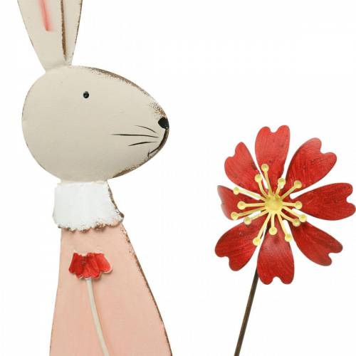 položky Veľkonočná dekorácia, kovový zajac, jarná dekorácia, veľkonočný zajac s kvetom 61cm