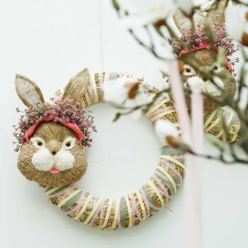 položky Veľkonočná dekorácia hlava zajačika na zavesenie slamky V51cm