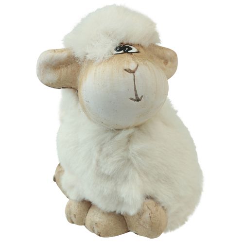 položky Veľkonočná dekorácia ovečka keramická dekorácia Veľkonočný krém 9,5×6×9cm 4 ks