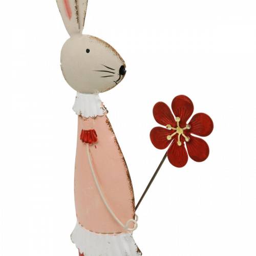 položky Veľkonočná dekorácia z kovu, jar, veľkonočný zajačik s kvietkom, ozdobný zajačik 44cm