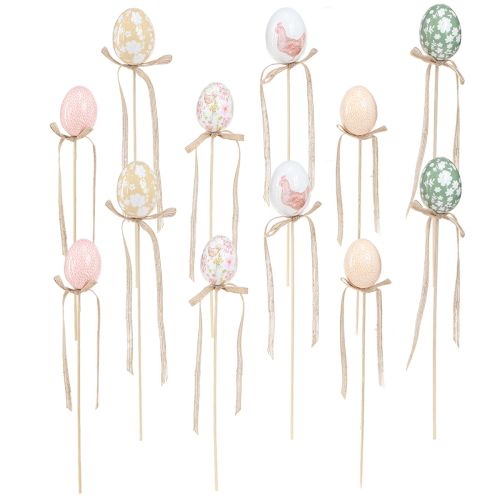 Floristik24 Veľkonočné vajíčka na paličke ozdobná zátka Veľkonočné kuriatko 4x5,5cm 12 ks