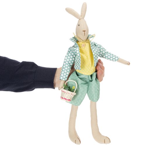 položky Látkový veľkonočný zajačik, králik s oblečením, veľkonočná dekorácia, mladý zajačik V46cm