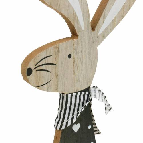 položky Veľkonočný zajačik čiernobiely Veľkonočný dekoračný set drevených figúrok zajačika 2 ks