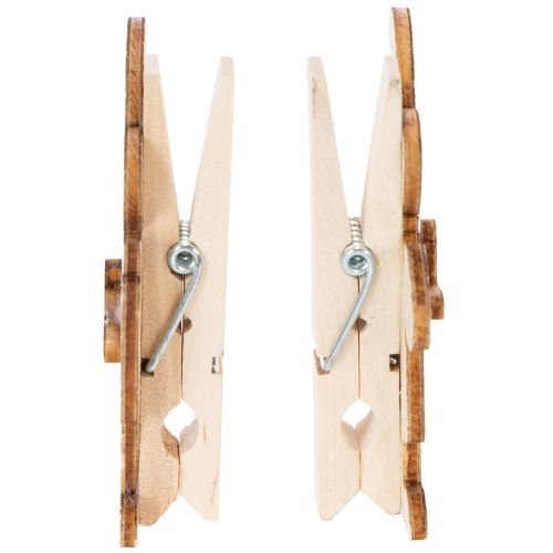 položky Dekoratívne sponky s veľkonočným zajačikom, ružovo-biele drevené veľkonočné ozdoby, 7,5 cm, 4 kusy