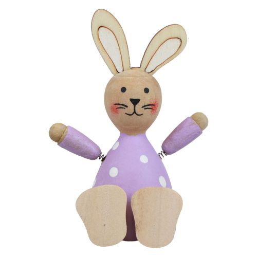 položky Veľkonočné zajačiky farebné drevené zajačiky bodkovaná dekorácia na stôl V8cm 4 ks