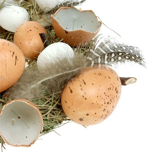 položky Veľkonočný veniec s vajíčkami Ø24cm prírodný, biely