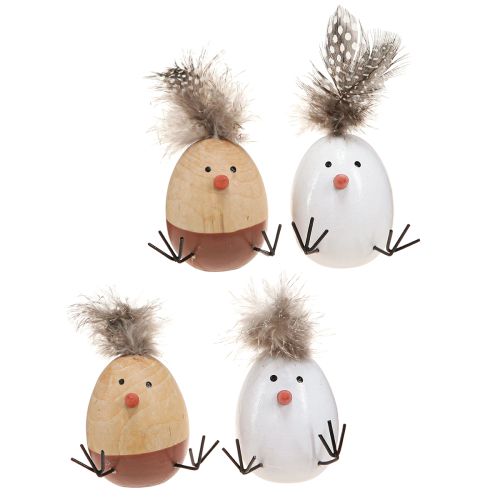 položky Easter Chick Chick Easter Egg Perie White Natural H9cm 4 ks
