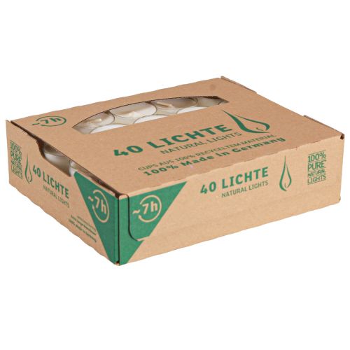 položky PURE Nature Lights Čajové sviečky Repkový vosk Ø38mm 40 ks