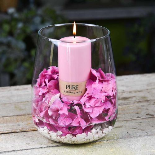 položky Stĺpová sviečka PURE 130/70 ružová dekoračná sviečka trvalo udržateľný prírodný vosk
