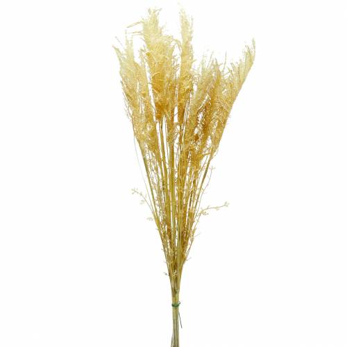 Floristik24 Pampas Grass Yellow Umelá okrasná tráva Suché kvety 3ks