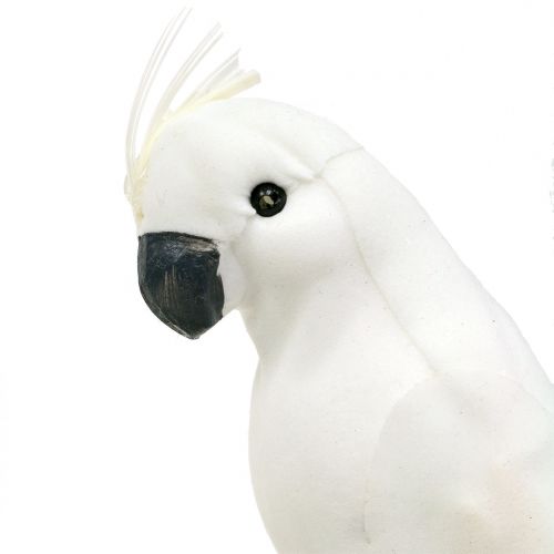 položky Papagáje s perím Biely umelý kakadu ozdobný vtáčik 4ks