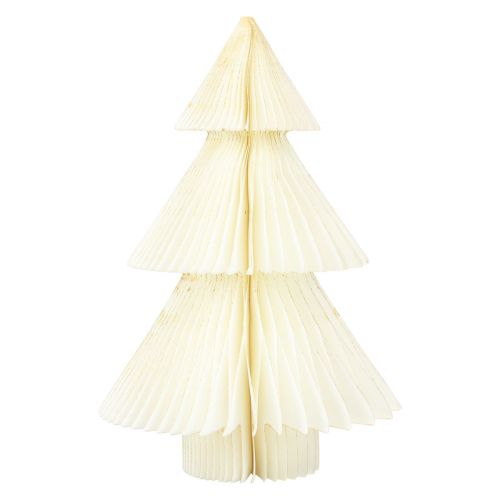 Floristik24 Papierový vianočný stromček Papierový vianočný stromček Biele zlato V30cm