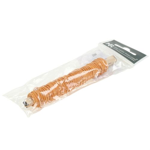 Floristik24 Papierová šnúra omotaná drôtom Ø0,8mm 22m oranžová