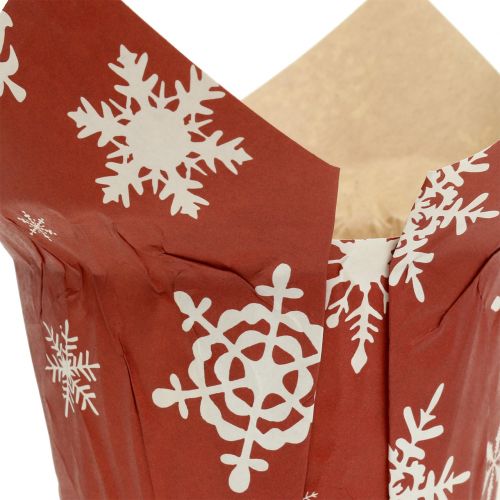položky Papierové hrnce so snehovými vločkami červeno-biele Ø9cm 12ks