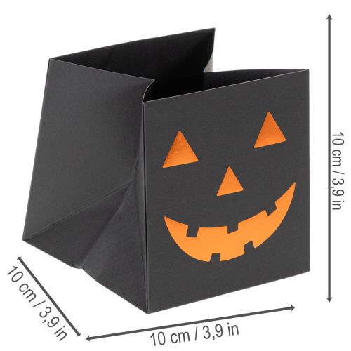 Papierové vrecko na kvetináč s tekvicovou tvárou Halloween dekorácia 10 cm 6 ks | Floristik24.sk