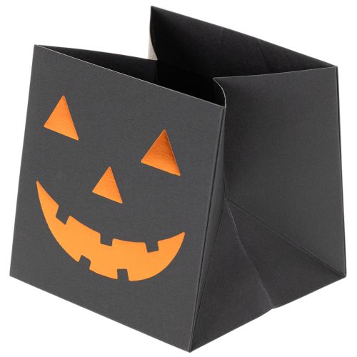 Papierové vrecko na kvetináč s tekvicovou tvárou Halloween dekorácia 10 cm 6 ks | Floristik24.sk
